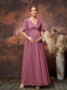 Faeriesty Dressalisa 孕妇短袖V领摄影连衣裙