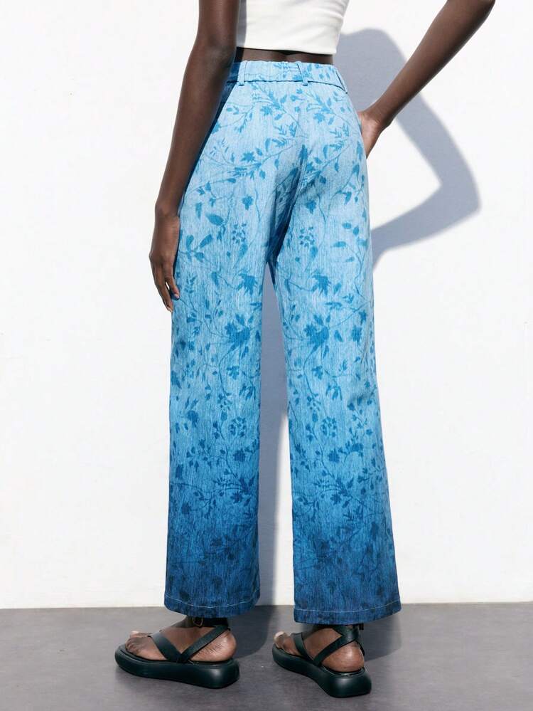 SHEIN Maija Women's Floral Print Wide Leg Loose Casual Pants For Back To School Outfits