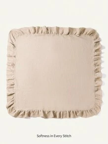 1 pieza Manta de envolver cómoda con ribete de volantes en color camel para bebé