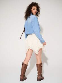 WESTFADE Premium 100% Cotton Non-Stretch Denim Shirt Jacket - Baby Blue - View 2