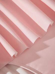 Mr Men Little Miss X SHEIN Tween Girl Elastic Knitted Casual Cartoon And Letter Graphic Bikini Set Summer Beach - Multicolor - View 3