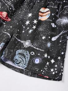 Surfspeed Men's Starry Print Loose Drawstring Waist Beach Shorts, Vacation - Multicolor - View 3