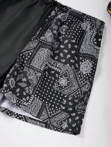 Manfinity 男士假日寬鬆印花束口腰短褲 - 彩色 - 查看 3