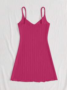 Soleia 夏季度假用對比蕾絲綁帶前短裙 - 玫紅色 - 查看 2