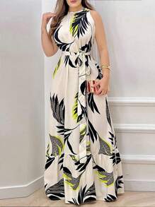 Breezaya 女士夏季无袖荷叶边系带连衣裙 - 彩色 - 查看 3