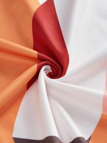 SHEIN LUNE V-Neck Triple Button Printed Short Sleeve Women's T-Shirt - Multicolor - View 3