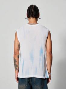 PAVTROS Manfinity Streetrush Men Letter Pattern Sweater Vest For Summer - White - View 2