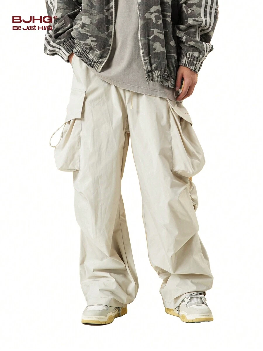 Quần đa năng ống rộng nam BJHG có túi lớn, quần lính nhảy dù thông thường - trắng - Xem 1