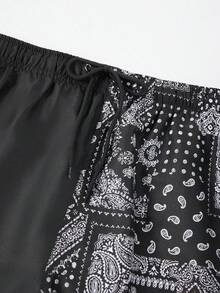 Manfinity 男士假日寬鬆印花束口腰短褲 - 彩色 - 查看 4