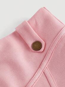 SHEIN MOD 秋季女装，粉色绒面革，侧系带腰带装饰腰部高腰短裤，90 年代，乡村，复古，皮革女式短裤，可爱复古，， - 粉色 - 查看 5