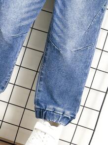 男孩日常穿著休閒舒適錐形牛仔褲