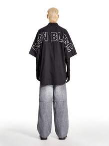 Manfinity VCAY 设计师混合牛仔效果可拆卸运动裤 - 灰色 - 查看 5