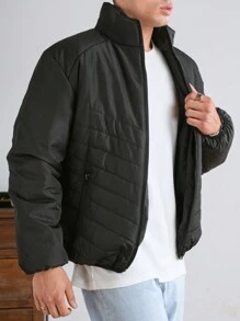 RueChic Men Printed Regular Coat - Black - View 5