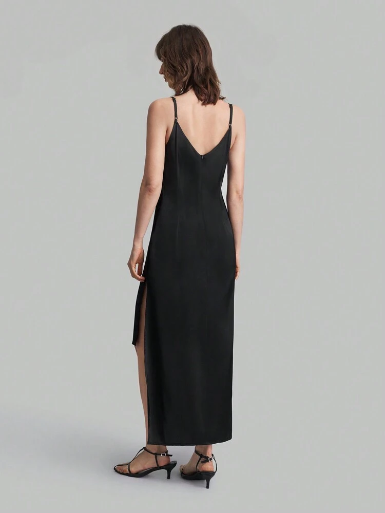 Ladies' Solid Color Simple Summer Spaghetti Strap Dress, Sexy Semi-Formal Dress, Las Vegas Black Dress