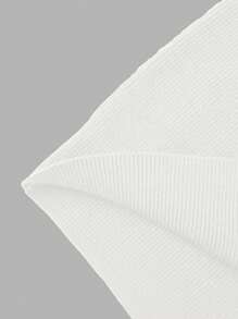 SHEIN LUNE Round Neck Casual Long Sleeve Pullover Sweater With Striped & Printed Design, Black And White - White - View 6