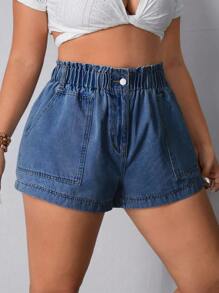 Breezaya Shorts informales de mezclilla para el verano en talla grande
