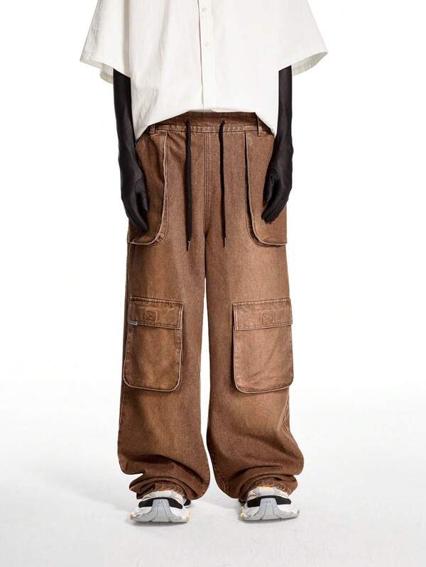 NEON BLANC X VICTOR VON SCHWARZ Designer Baggy Oversized Cargo Pocket Pants