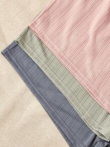 Ensemble 3 pièces: shorts de détente à motif jacquard unicolore avec lien de taille