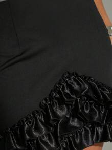 Hauture 高腰荷葉邊修身裙 - 黑色 - 查看 5