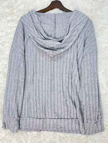 Plus Size Women's Long Sleeved Top - Grey - View 2