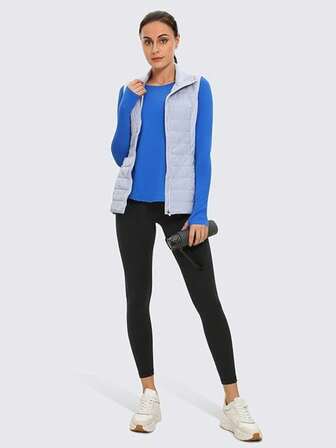 女士健身紧身裤 高腰健身房瑜伽裤 带口袋 柔软如丝