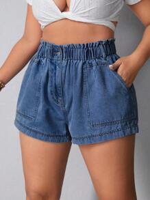 Breezaya Shorts informales de mezclilla para el verano en talla grande