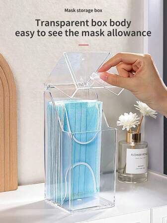 HMQ beauty Mask Storage Box With Lid, Dustproof Makeup Brush Organizer, Large Capacity Transparent Container For Home, Mouth Cover ,Jewellery Box,Pouch,Makeup Brush Holder,Brush Holder,Perfume Organiser,Pouch Bag,Gifts For Women,Christmas Gifts,Gift Ideas For Women