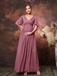 Faeriesty Dressalisa 孕妇短袖V领摄影连衣裙