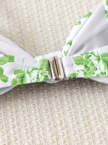SHEIN Swim Set Bikini Seksi Wanita Motif Kotak-kotak dan Bunga untuk Pantai Musim Panas - Lime Green - View 4