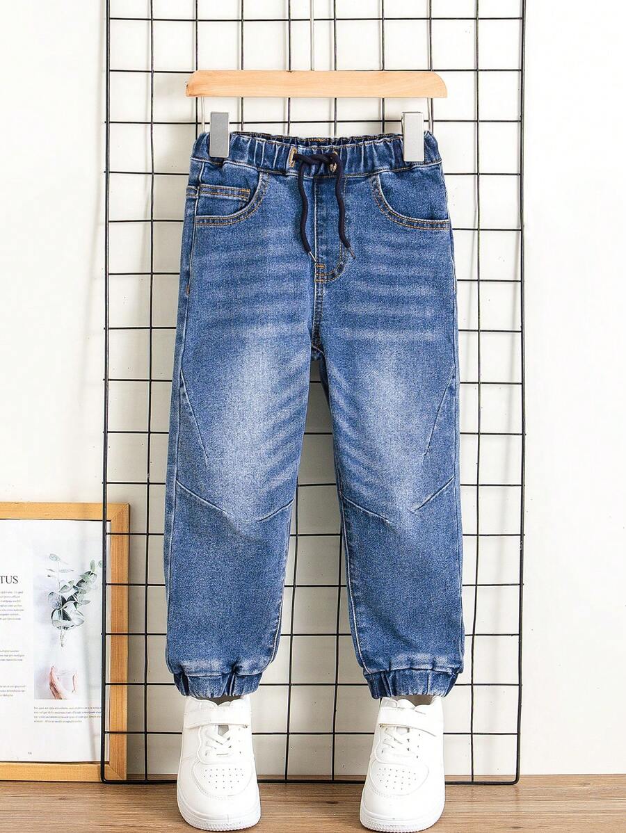 男孩日常穿著休閒舒適錐形牛仔褲