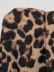 SHEIN EZwear Plus Size Women's Leopard Print Elastic Waist Skirt - Multicolor - View 7