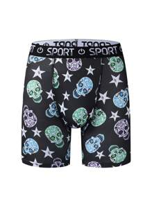 Manfinity 5 Cái/gói Quần Short Boxer Dacron In Kỹ Thuật Số Cho Nam - Nhiều màu - Xem 7