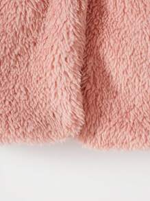SHEIN Playful Pals Cardigan en peluche chaud et élégant pour bébé fille, parfait pour l'extérieur, l'automne et l'hiver - Vieux Rose - Voir 5