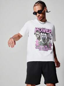 PAVTROS مجموعة رجالية من تي شيرت التي شيرت العارض الصيفي المطبوع بشخصية وشعار مستدير عنق قصير الأكمام الكاجوال و السروال الرياضي برباط الخصر - متعدد الألوان - مشاهدة 4