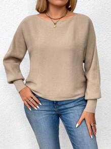 SHEIN LUNE Plus sweter z rękawami nietoperzowymi na wiosnę i jesień
