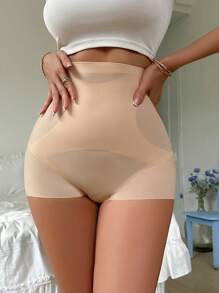 Braguitas moldeadoras de Body para verano para mujer con cintura alta para después del parto, levantamiento fuerte del vientre y los glúteos, ropa interior moldeadora transpirable - Albaricoque - Ver 3