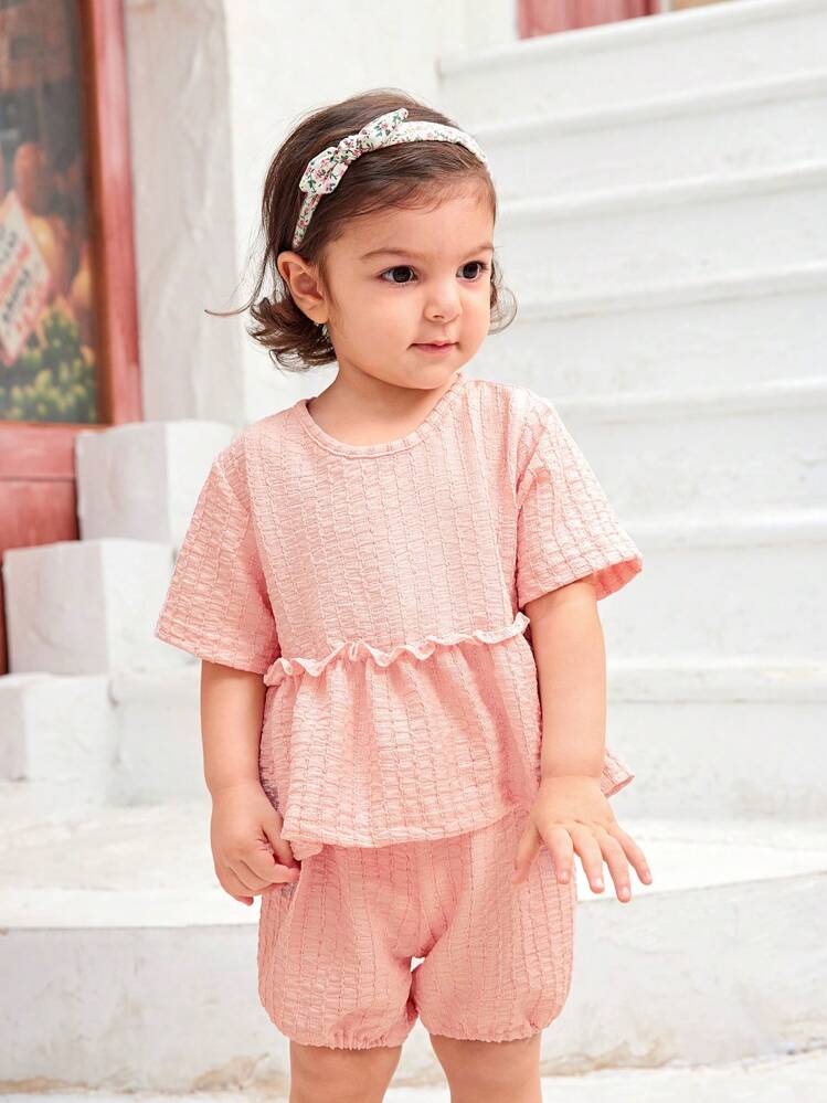 SHEIN ベビーオーバーオール 6-9M ピンク SHEIN ベビーオーバーオール 6-9M ピンク