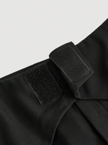SHEIN Privé Women's Solid Color Simple Everyday Long Pants - Black - View 4