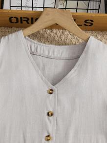 Conjunto de 3 piezas para niña preadolescente: camiseta casual blanca de manga corta, top sin mangas y pantalón largo - Blanco - Ver 7