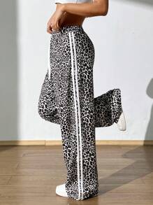 Flirla 豹紋Y2K休閒女士褲 - 彩色 - 查看 6