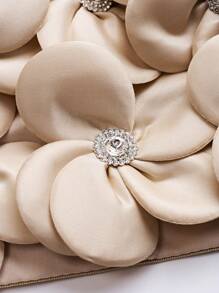 EgrlEra Áo hai dây nữ thanh lịch với họa tiết hoa 3D, phong cách Y2K - Màu be - Xem 7