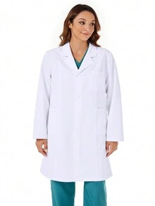 cimmuovere Plus Size Pocket Design Simple Lab Coat/Jacket