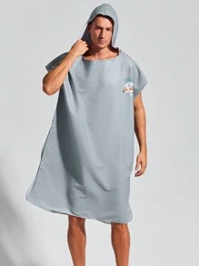 Surfspeed 男士卡通图案连帽罩衫、度假沙滩装 - 灰色 - 查看 1