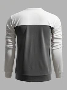 Manfinity Sport Corelite 男友风男士拼色口号图案运动卫衣 男友风男士运动卫衣 返校季