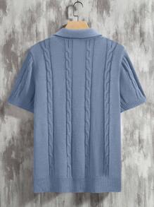 Manfinity Homme Men Solid Color Polo Shirt With Lapel Collar, Short Sleeve, Knitted Top, For Spring And Summer