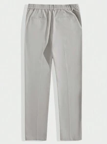 AKNOTIC Business Casual Quần tây dệt thẳng dễ chăm sóc - Màu Xám nhạt - Xem 6