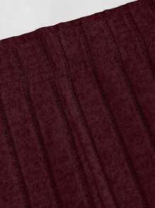 SHEIN Unity 純色無肩帶抹胸喇叭褲,適合日常穿著 - 酒紅色 - 查看 3