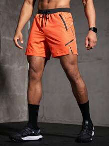 Manfinity Sport Corelite 男友风男士拼色抽绳腰休闲运动短裤慢跑短裤