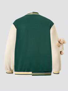Veste de baseball style universitaire pour garçons adolescents avec figurine de poupée