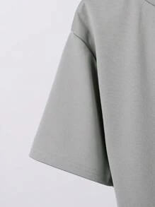 Bộ 2 áo thun thường ngày và quần short dệt kim dành cho tuổi teen dành cho mùa hè - Xám - Xem 7